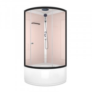 Душевая кабина DOMANI-Spa Simple 99 high, С Крышей (стенки Pink cappuccino / прозрачное стекло)